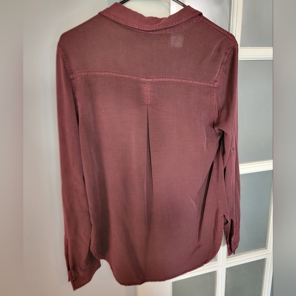 Rock & Republic Collared Button Down Blouse size Small Rust Colored - Picture 4 of 6
